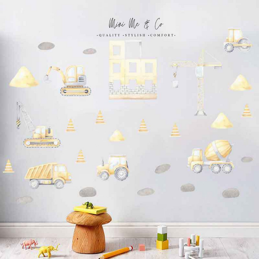Fabric Construction Wall Stickers