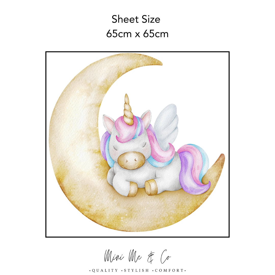 Unicorn Sleeping on the Moon Wall Decal