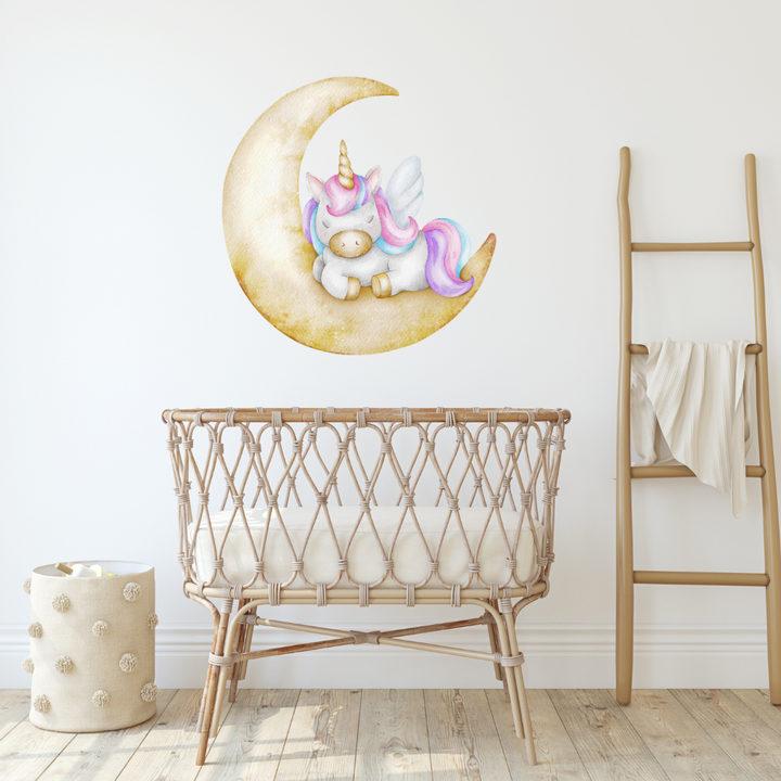 Unicorn Sleeping on the Moon Wall Decal