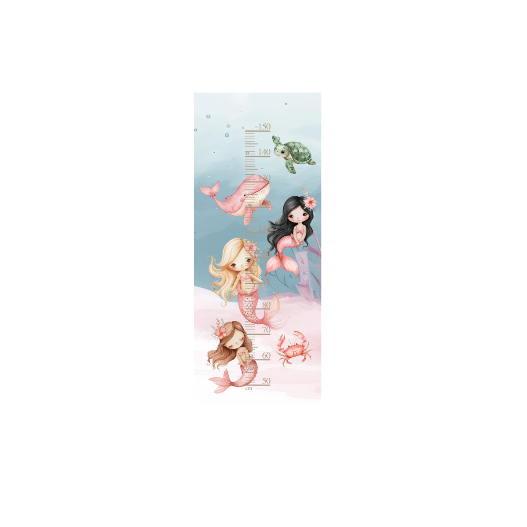 Mermaids and Ocean Friends Height Chart Wall Decal