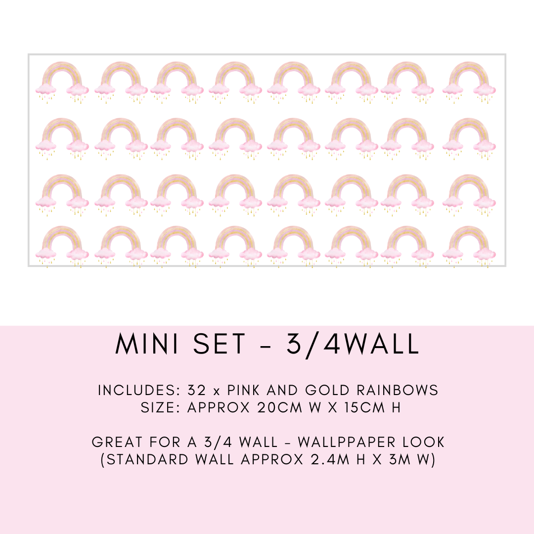Durable and non-toxic mini rainbow decals designed for easy application on walls and furniture