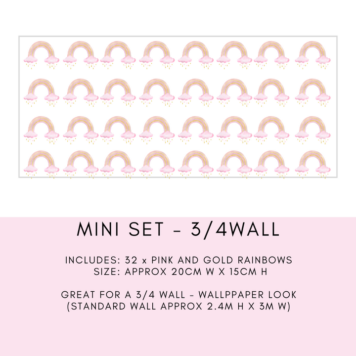Durable and non-toxic mini rainbow decals designed for easy application on walls and furniture