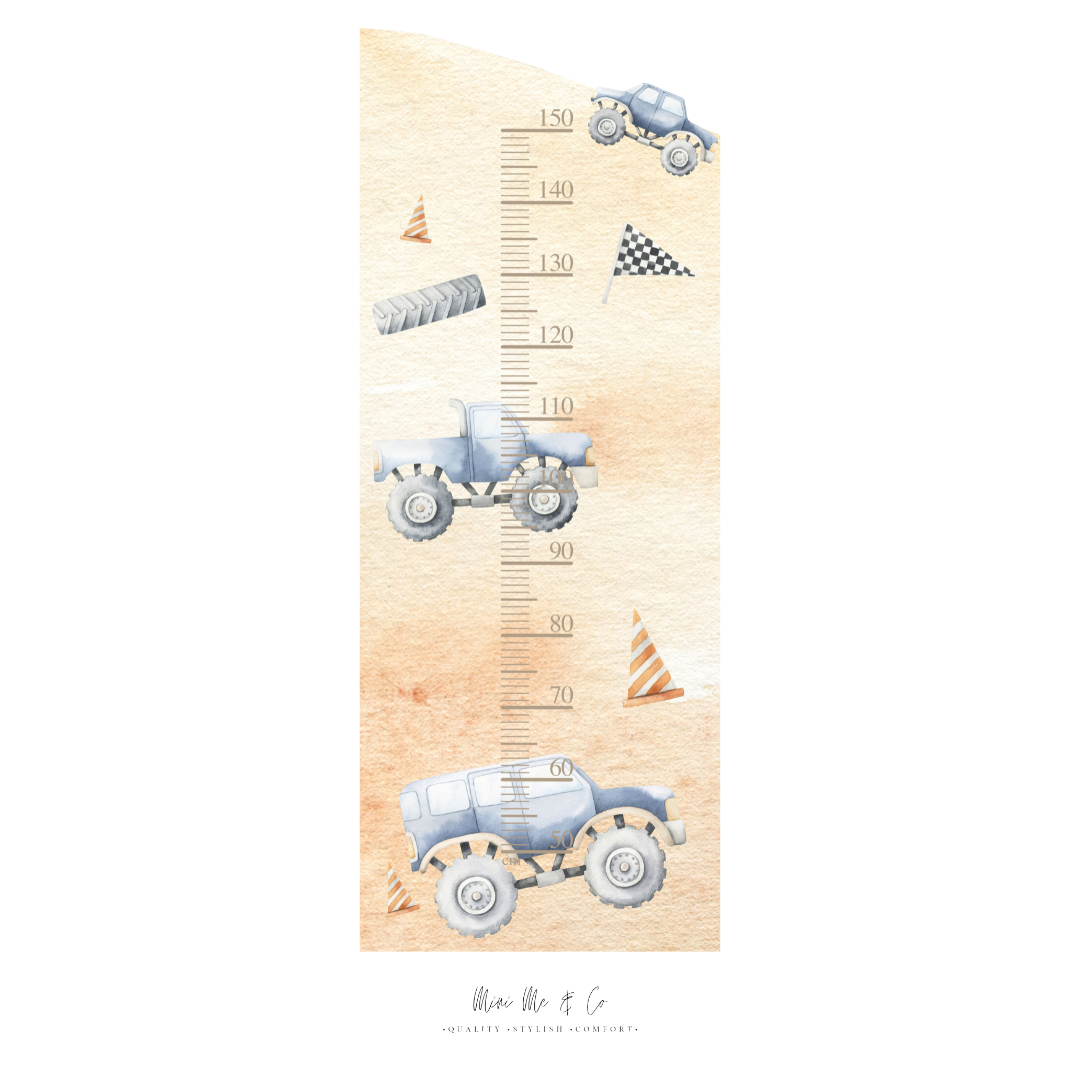 Monster Truck Height Chart Wall Decal