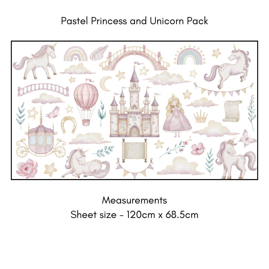 Pastel Princess Wall Decal Pack