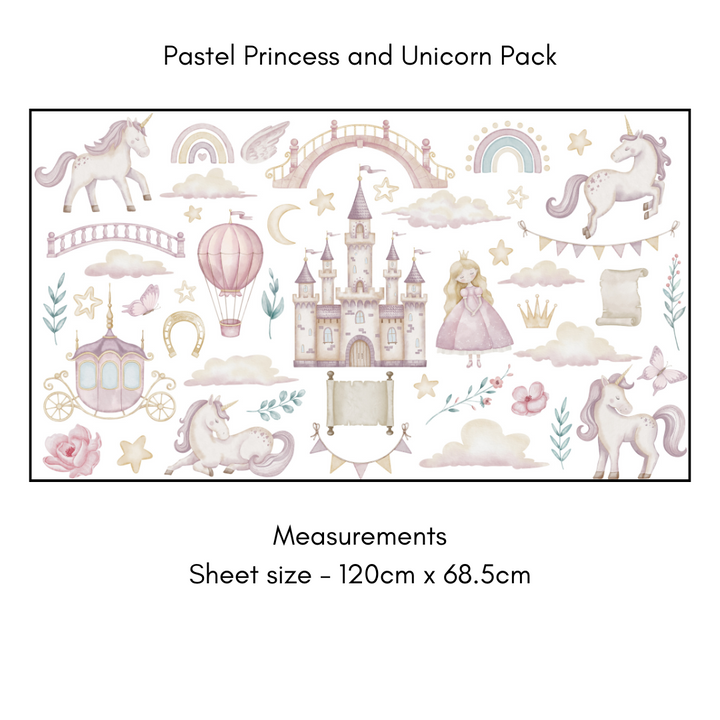 Pastel Princess Wall Decal Pack