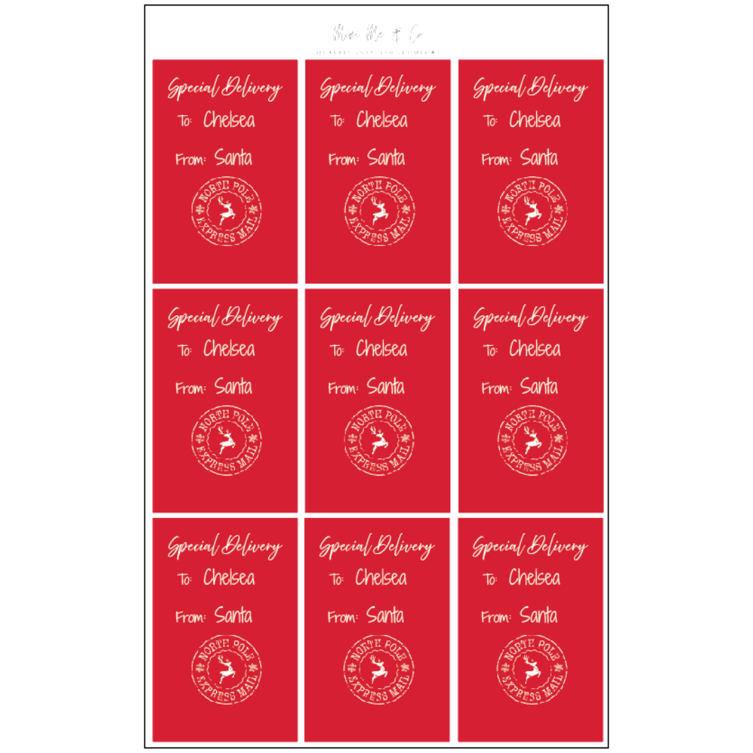 Personalised Christmas Gift Labels – Pack of 9
