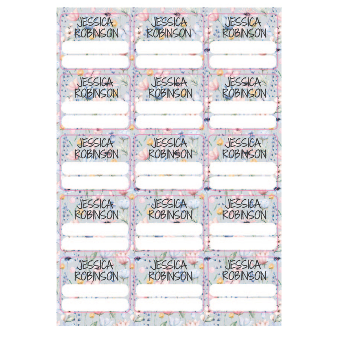 Floral Large Subject Label - 15 pack