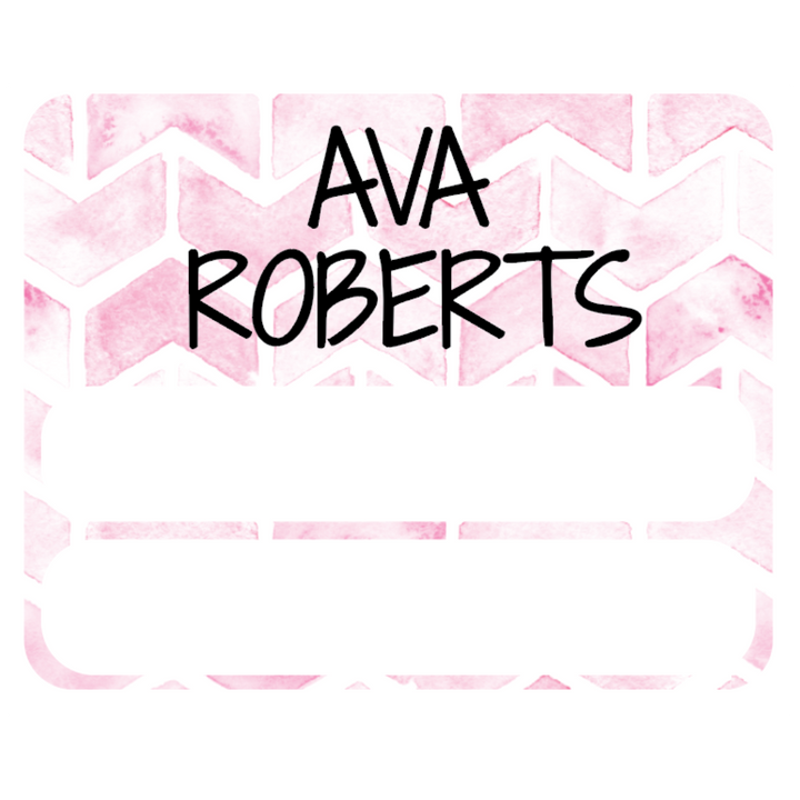 Pink Chevron Large Subject Label - 15 pack