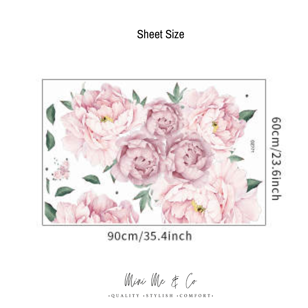 Pink on Pink Peony Wall Stickers