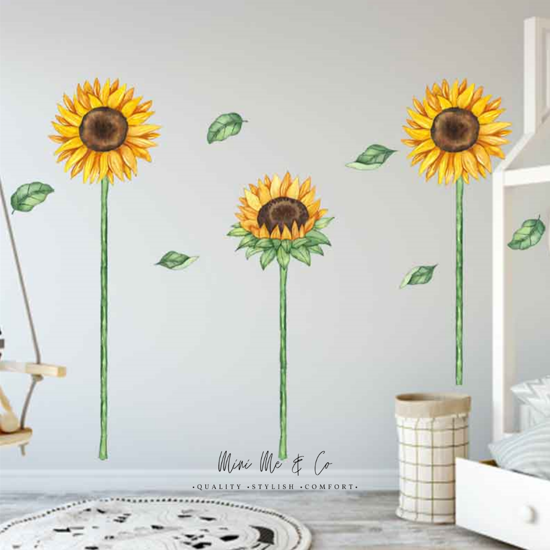 Fabric Sunflowers Wall Stickers
