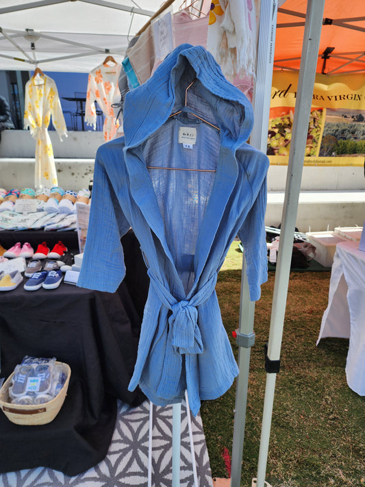 Muslin Robe Powder Blue