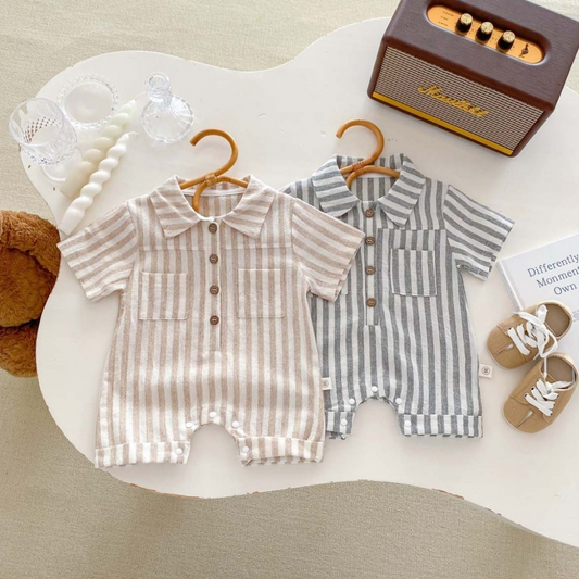 Striped Linen Romper