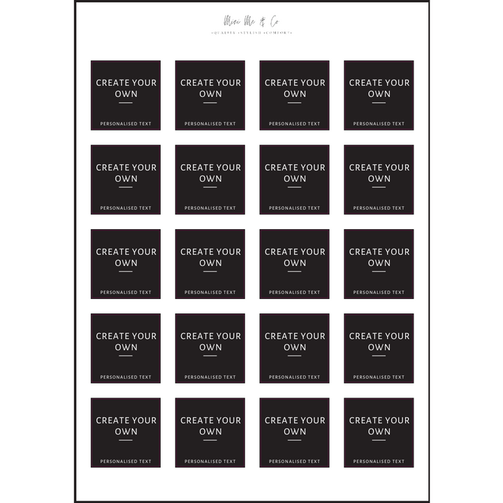 Personalised Spice Labels – Square Vinyl Stickers (Pack of 20)