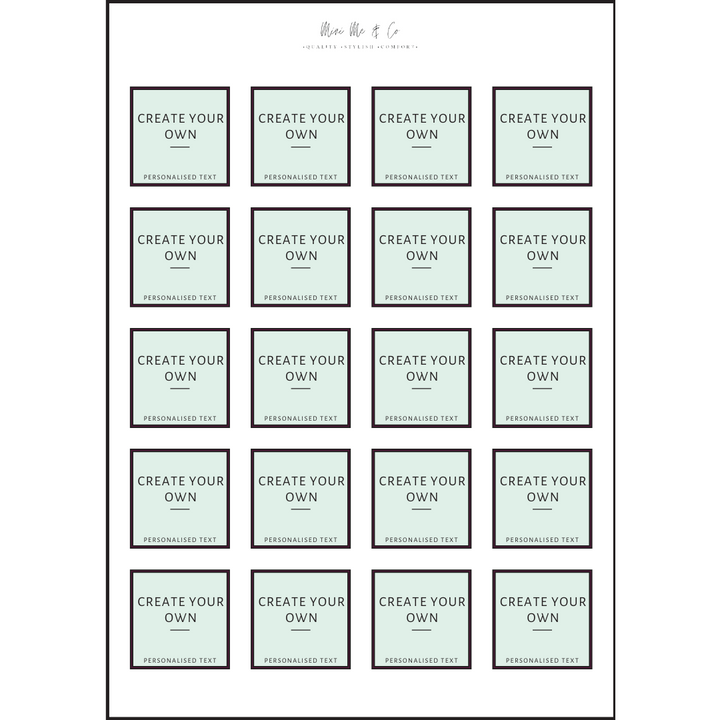 Personalised Spice Labels – Square Vinyl Stickers (Pack of 20)