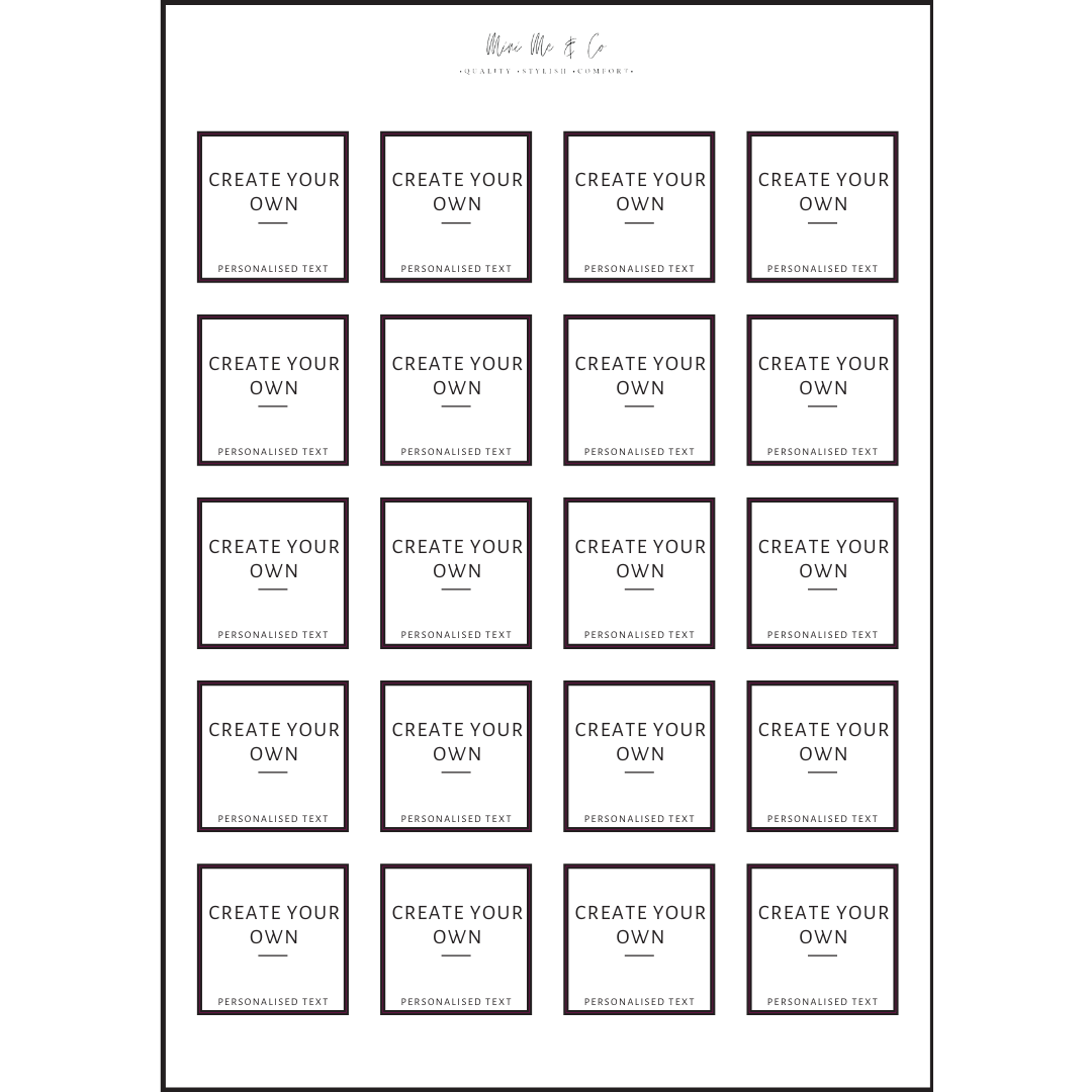 Personalised Spice Labels – Square Vinyl Stickers (Pack of 20)