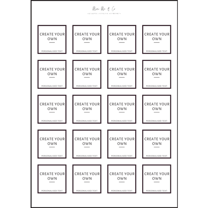 Personalised Spice Labels – Square Vinyl Stickers (Pack of 20)