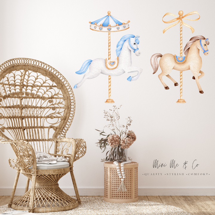 Horse Carousel (Blue) Wall Decal