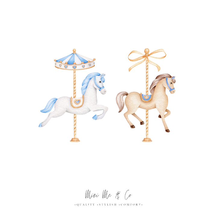 Horse Carousel (Blue) Wall Decal