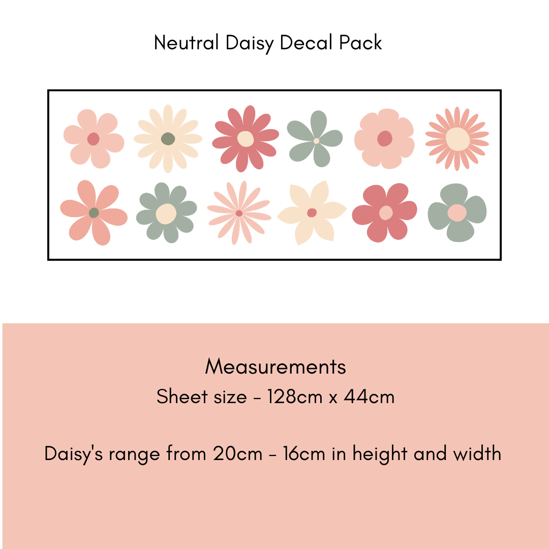 Neutral Daisy Decal Pack