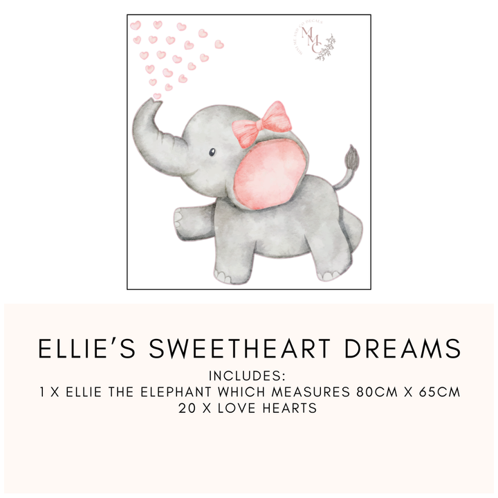 Ellie’s Sweetheart Dreams – Elephant Wall Decal Set