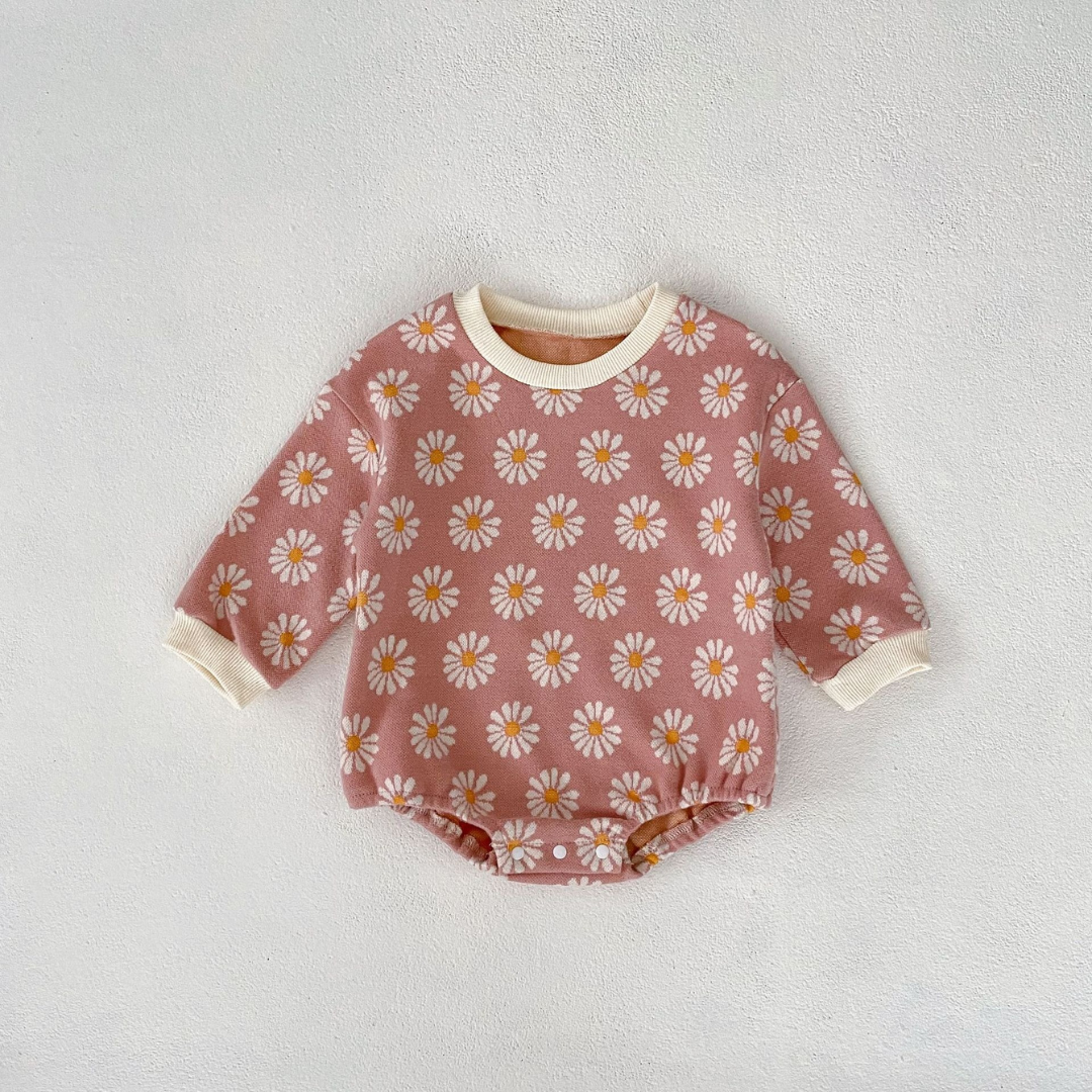 Daisy Print Baby Romper