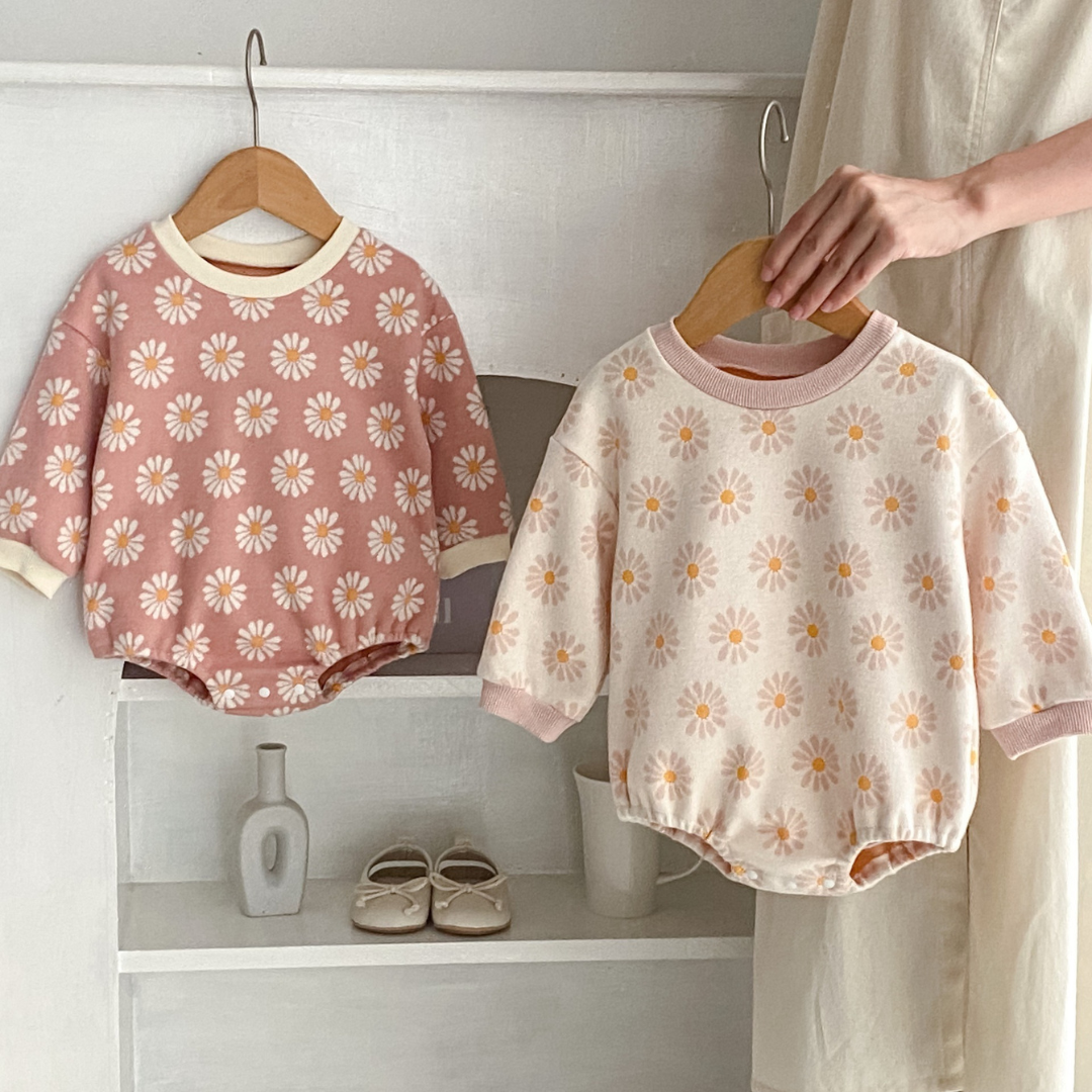Daisy Print Baby Romper