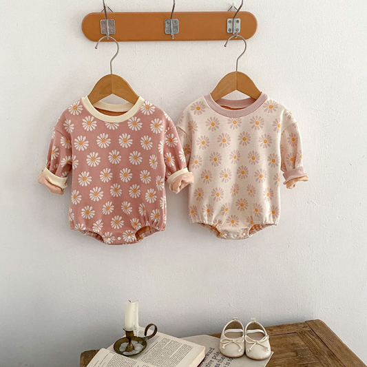 Daisy Print Baby Romper