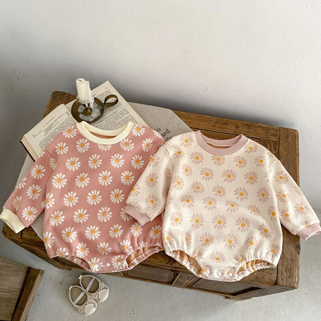 Daisy Print Baby Romper