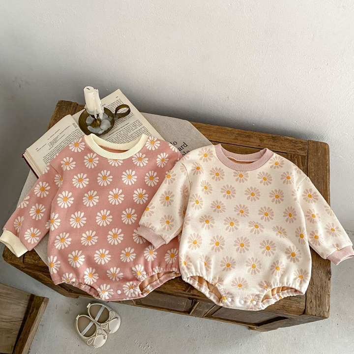 Daisy Print Baby Romper