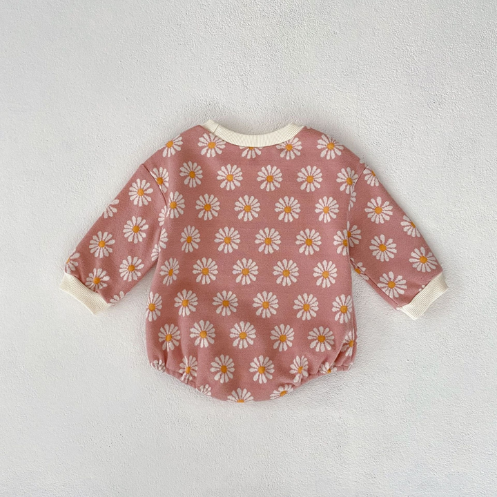 Daisy Print Baby Romper