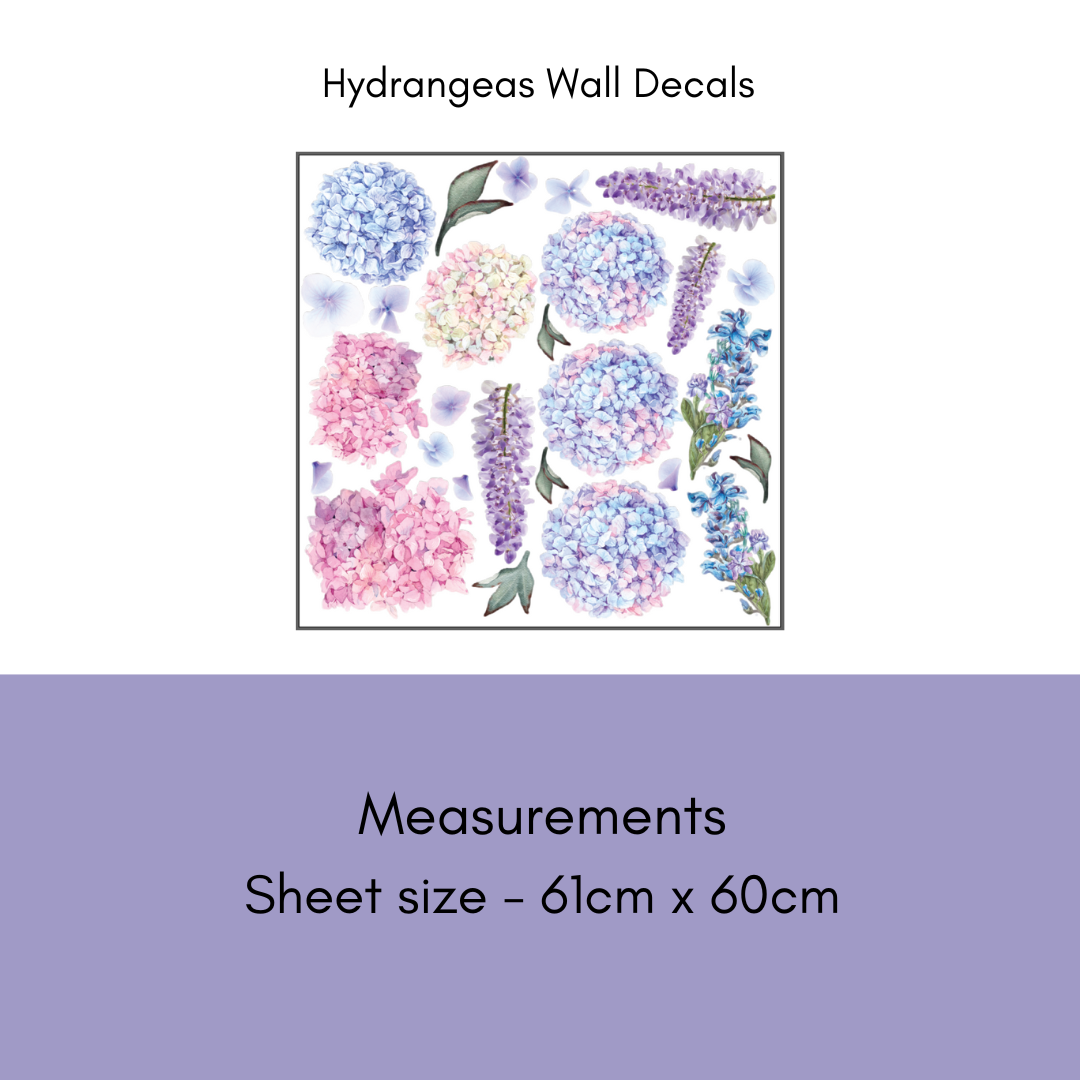 Fabric Hydrangea Wall Stickers
