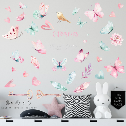 Fabric Fairies and Flowers Wall Stickers