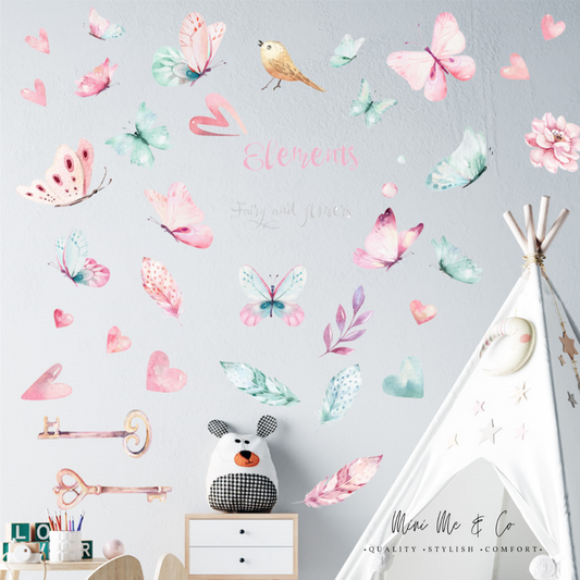 Fabric Fairies and Flowers Wall Stickers