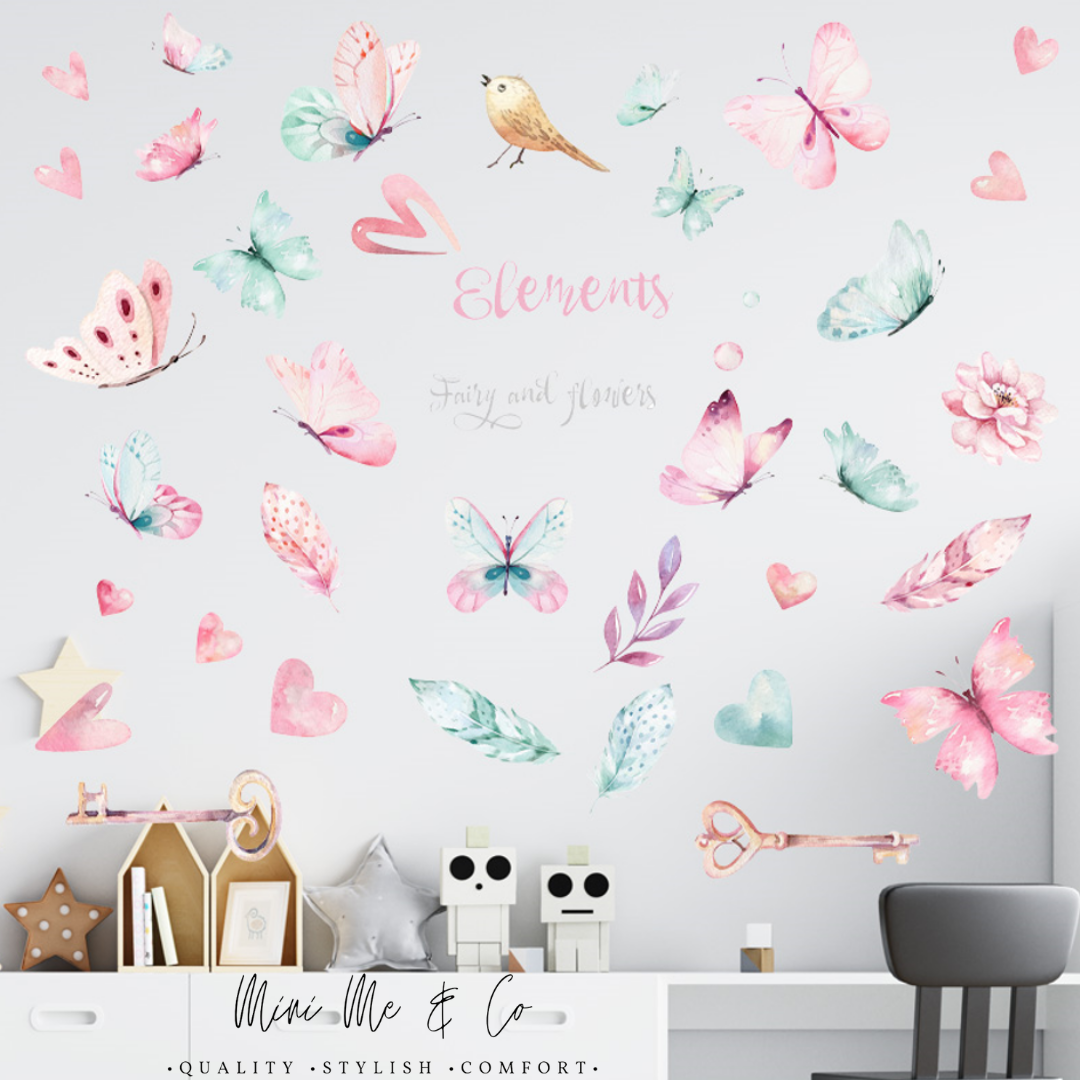 Fabric Fairies and Flowers Wall Stickers