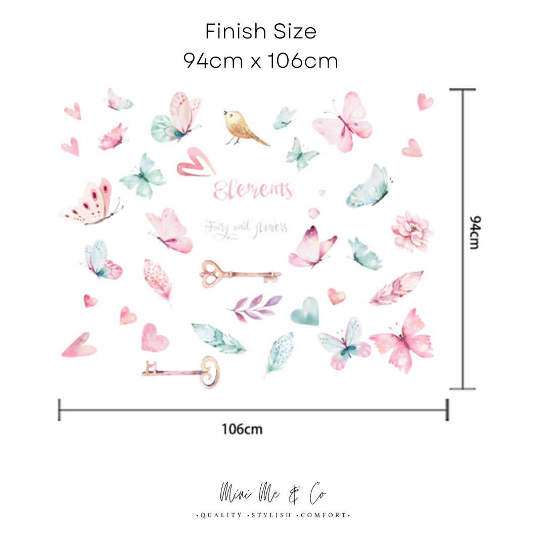 Fabric Fairies and Flowers Wall Stickers