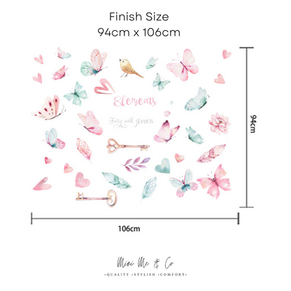 Fabric Fairies and Flowers Wall Stickers