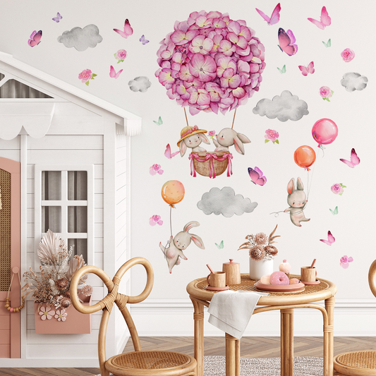 Floating Bunnies Wall Stickers