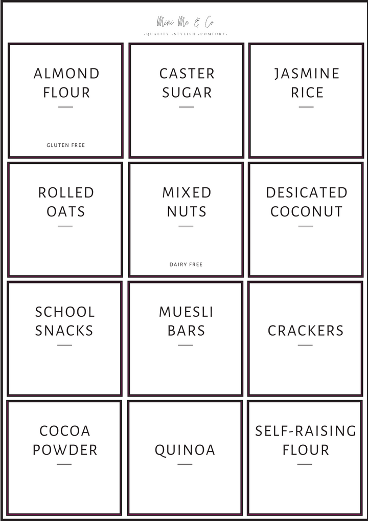 Pantry Labels – Square Vinyl Stickers (Pack of 12)
