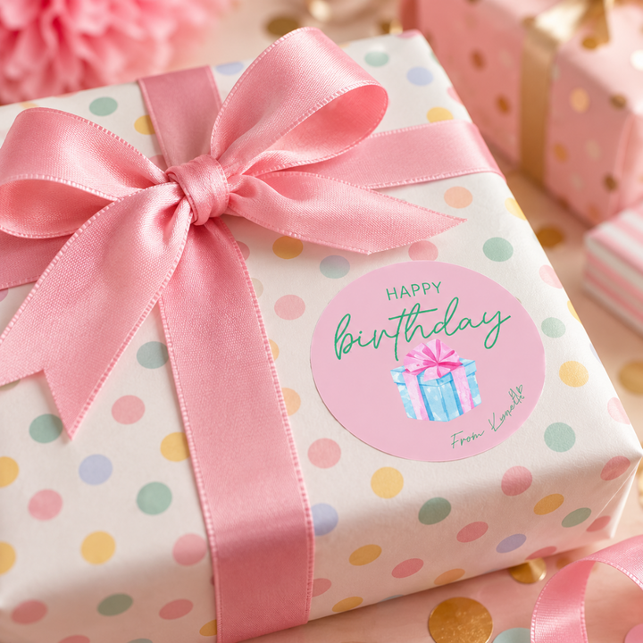 Happy Birthday Stickers – Customisable Name – Pack of 15