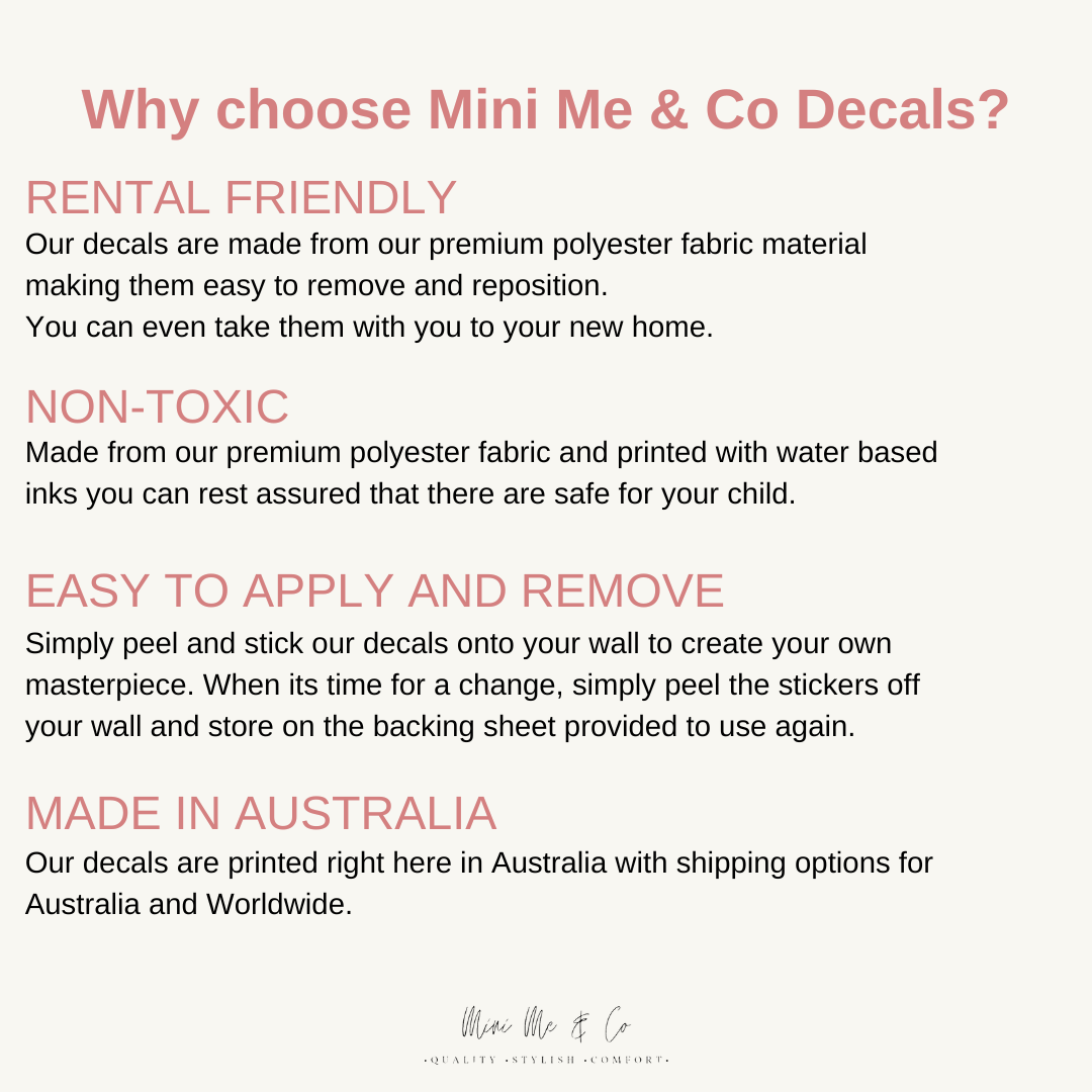 Rental Friendly, Removable and Australian Made Wall Decals