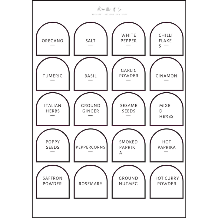 Spice Labels – Arch Vinyl Stickers (Pack of 20)