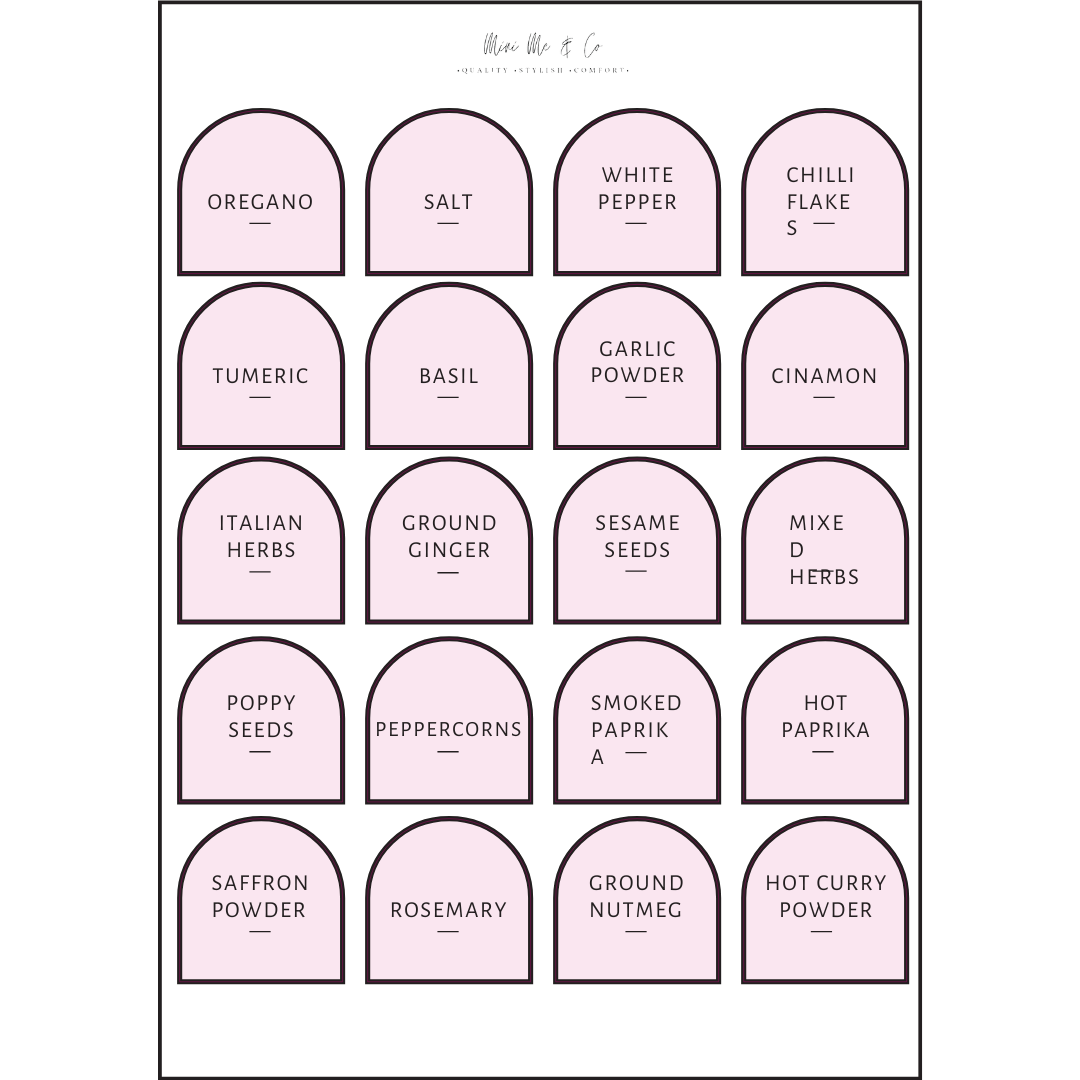 Spice Labels – Arch Vinyl Stickers (Pack of 20)