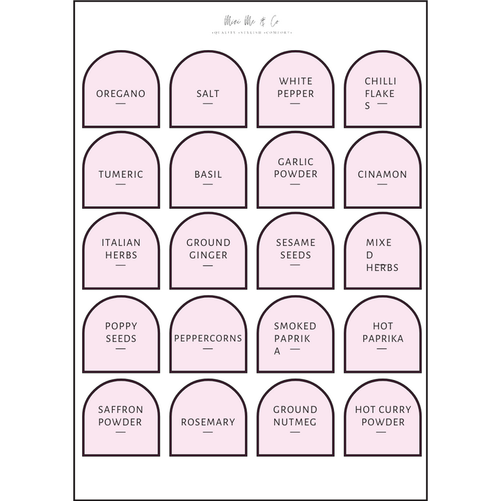 Spice Labels – Arch Vinyl Stickers (Pack of 20)