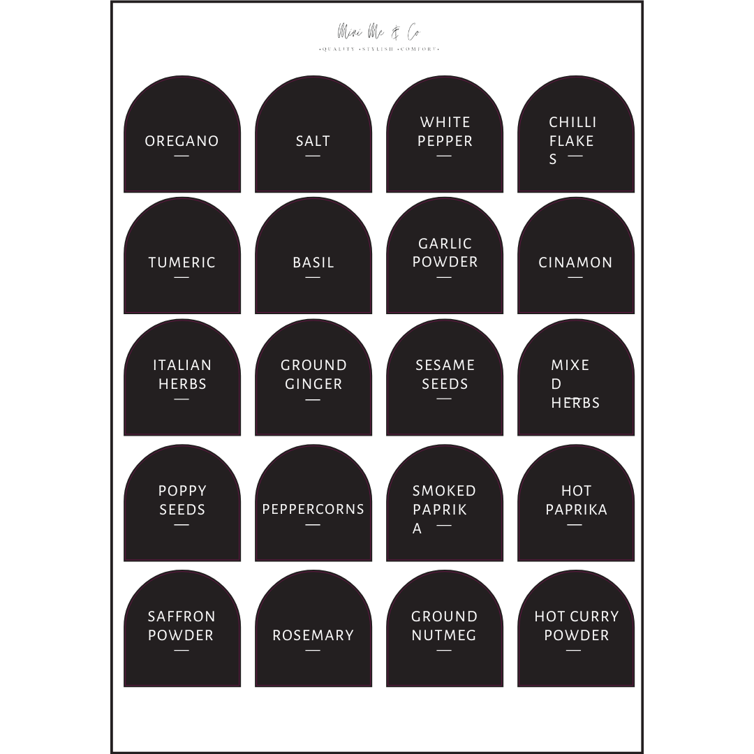 Spice Labels – Arch Vinyl Stickers (Pack of 20)