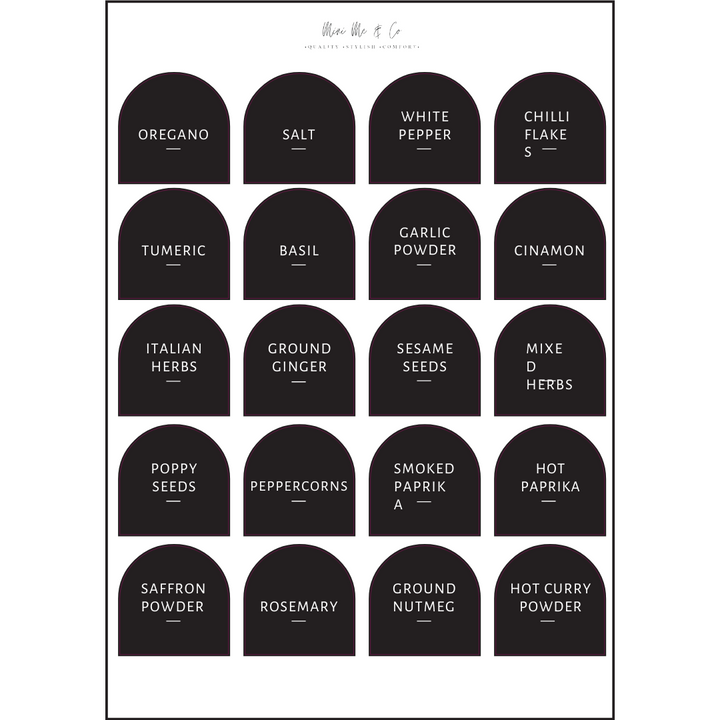 Spice Labels – Arch Vinyl Stickers (Pack of 20)