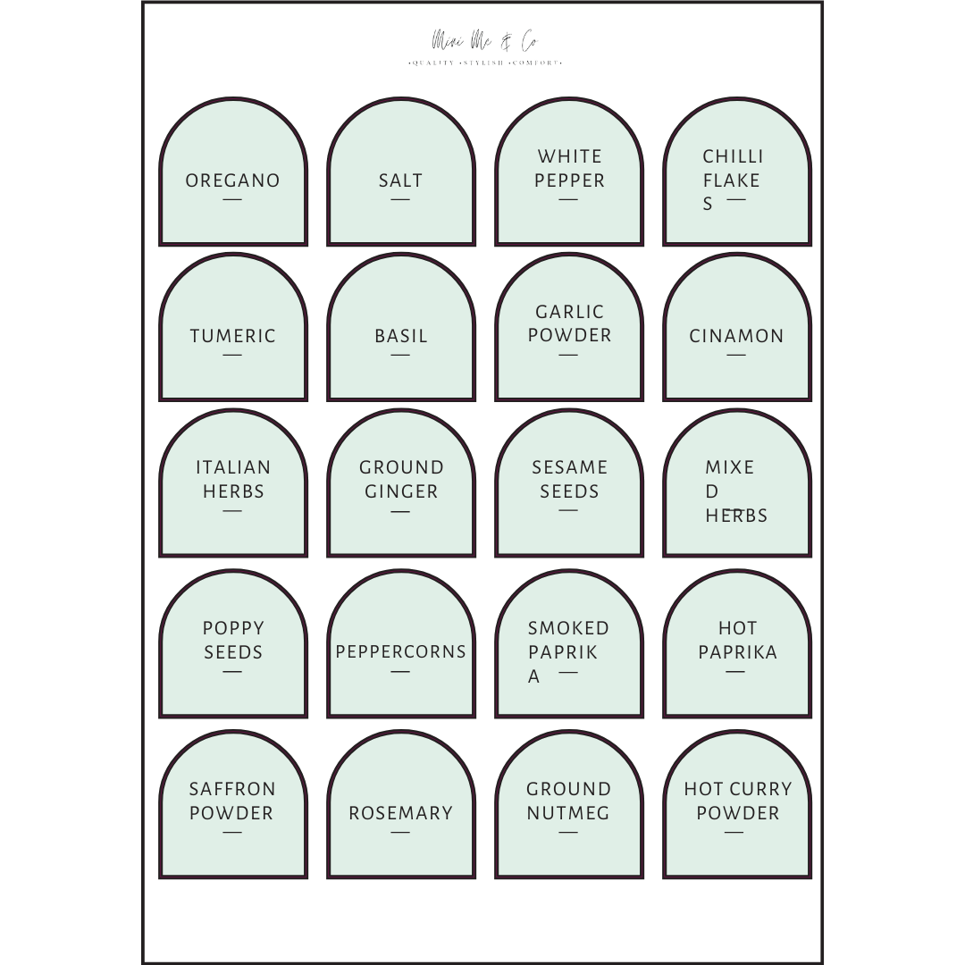 Spice Labels – Arch Vinyl Stickers (Pack of 20)