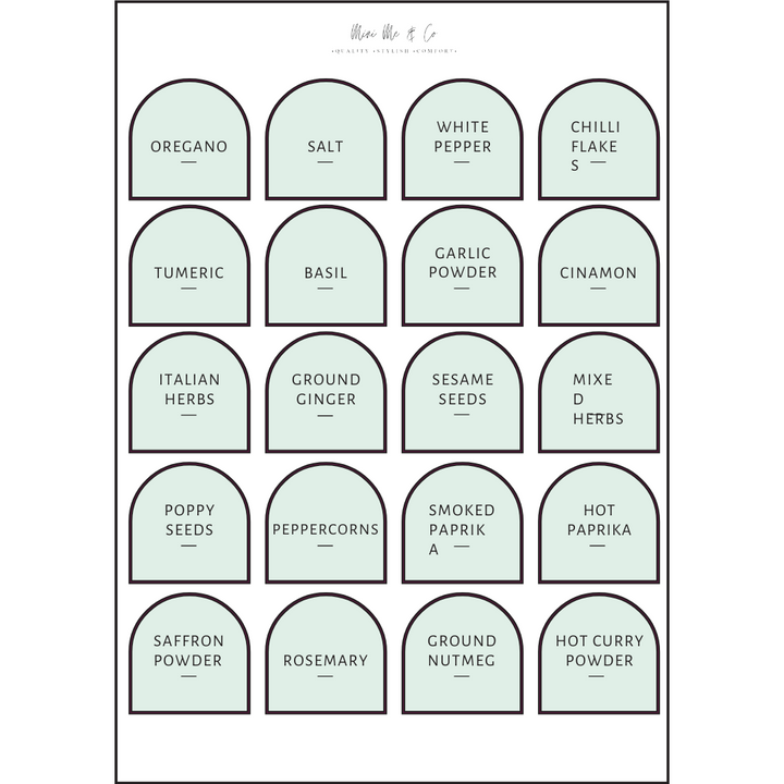 Spice Labels – Arch Vinyl Stickers (Pack of 20)