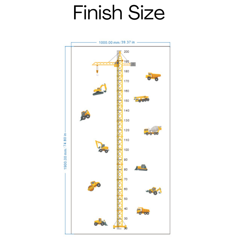 Construction Height Chart Wall Stickers