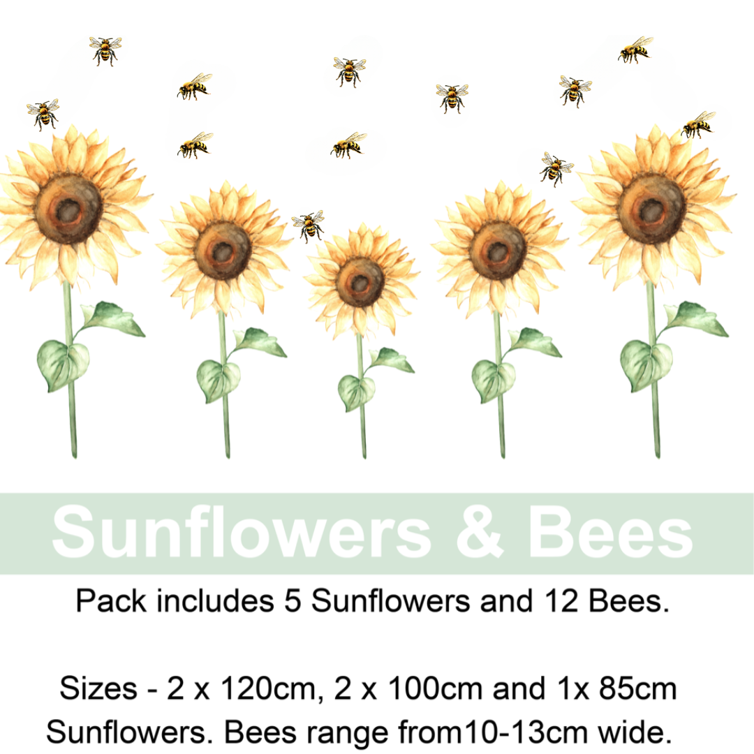 Sunflowers & Bees Wall Stickers