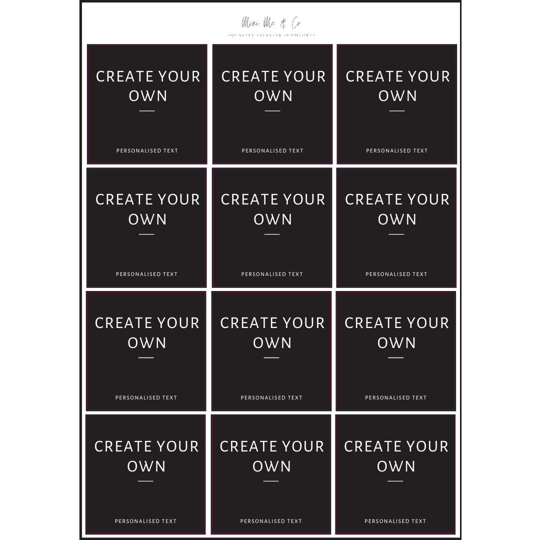 Pantry Labels – Square Vinyl Stickers (Pack of 12)